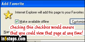 Save a web page in Internet Explorer - Step 1